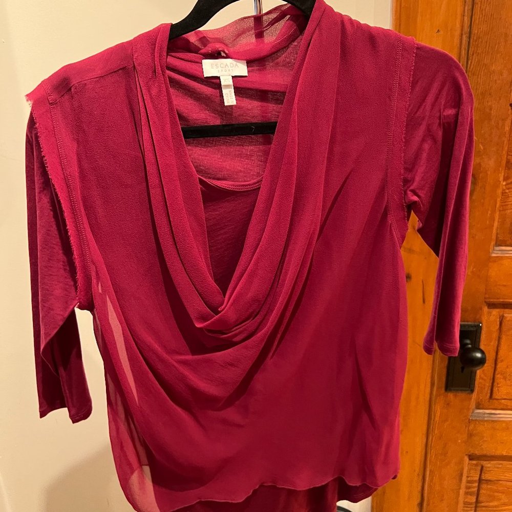 Escada Cowl Neck Top, Purple, XS